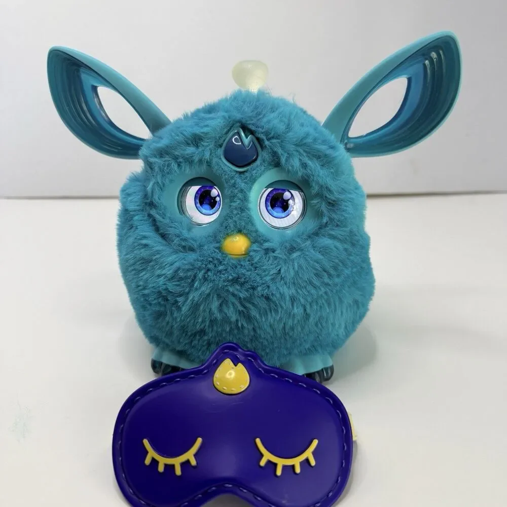 Furby Connect Teal Blue with Sleep Mask Bluetooth 2016 Hasbro TESTED WORKS